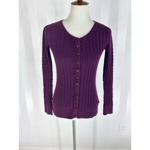 EDDIE BAUER Women’s Plum Button Up Sweater Sz XS